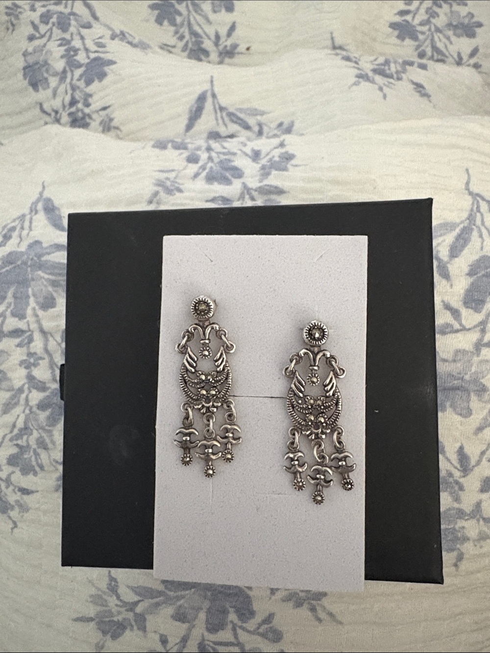Intricate Sterling Silver Chandelier Dangle Earrings - Women Jewelry